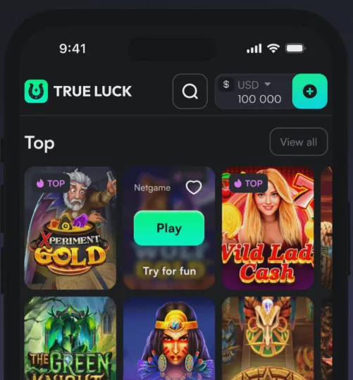 Application TrueLuck Casino pour jouer en ligne sur mobile