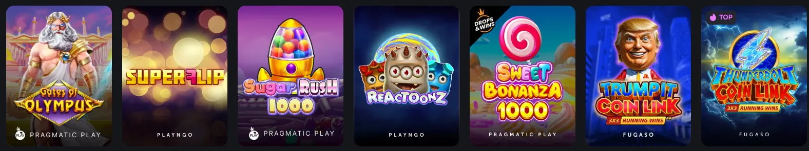 Machines à sous du TrueLuck Casino avec jackpots et bonus